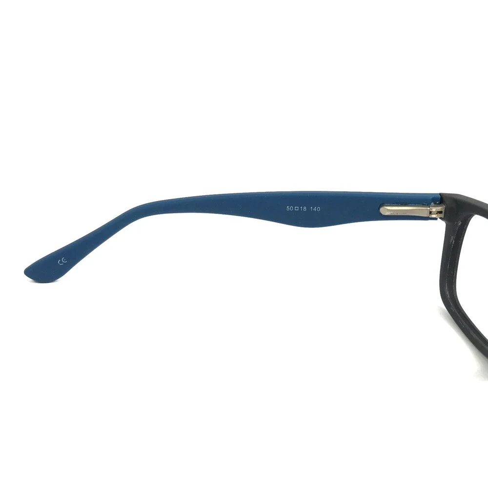 Modern Eyeglasses Frames CRAZE BLACK/BLUE Matte Rectangle Full Rim 50-18-140